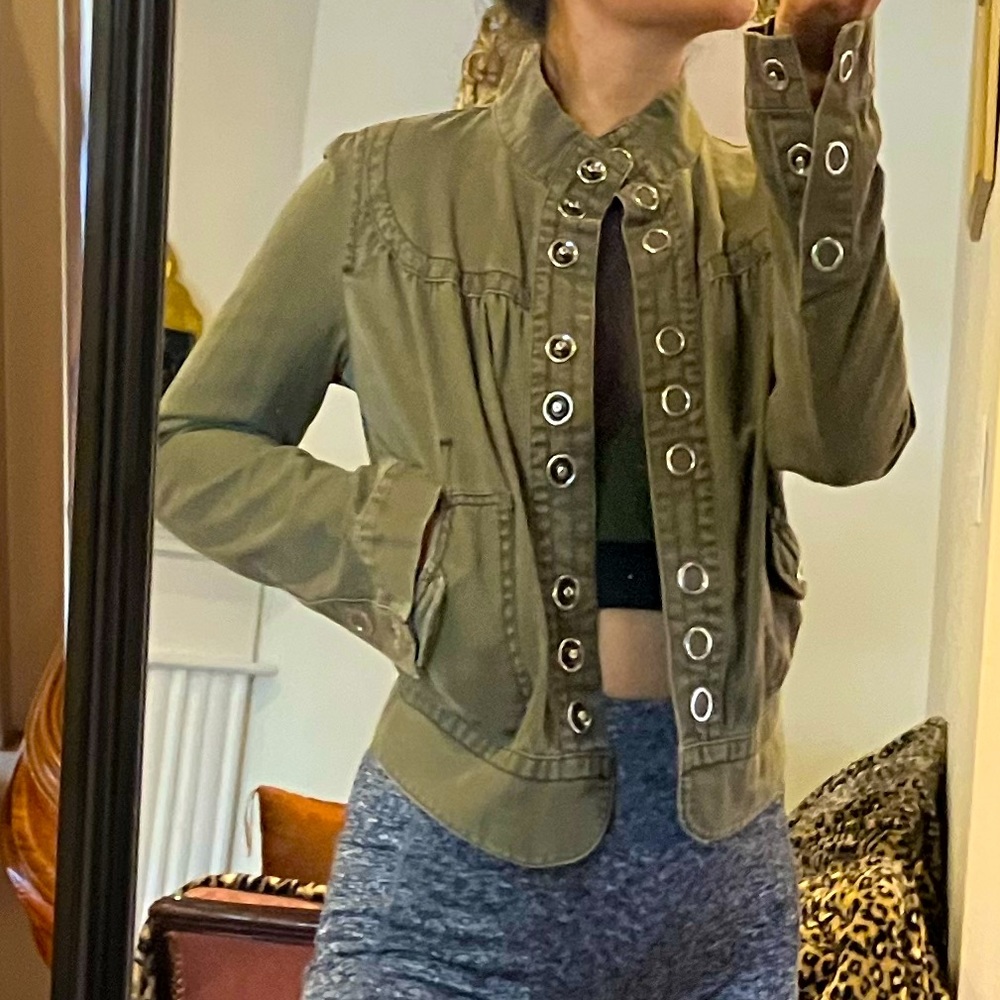 Levi's Olive Green Military-Style Grommet Jacket